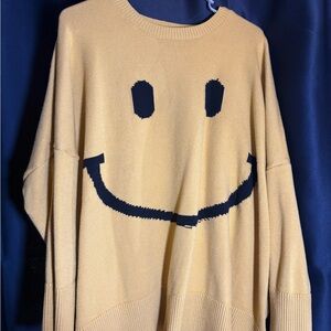 Smiley Face Yellow Sweater